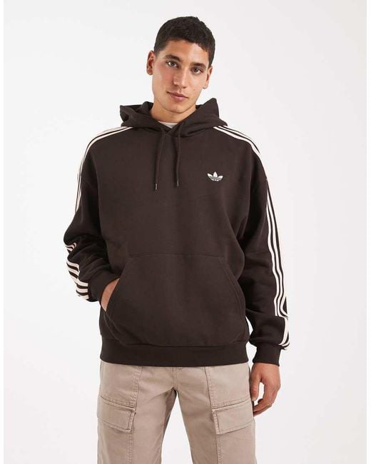 Adidas Originals Brown Adicolor Classics 3-Stripes Hoodie for men