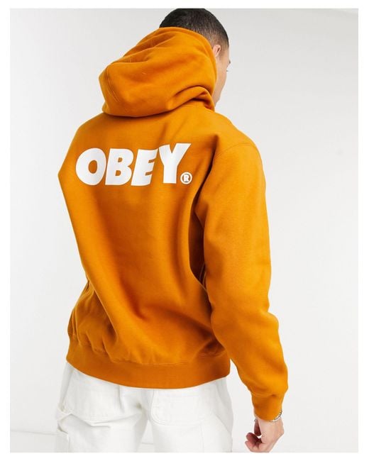 Obey Hoodie in het Orange voor heren