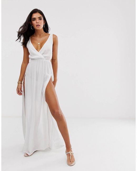 asos design cross front strappy maxi dress