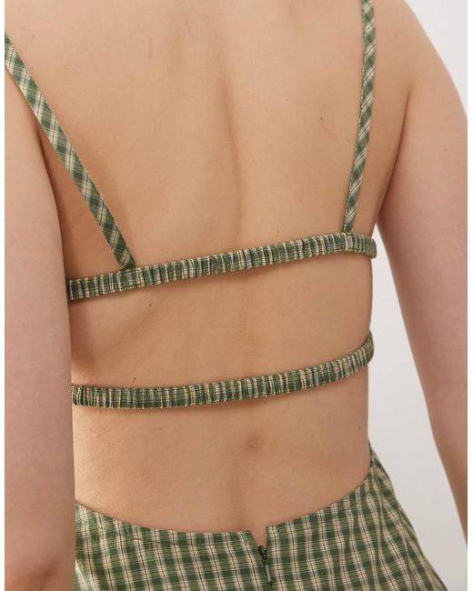 Collusion Green Scoop Neck Drop Waist Maxi Dress