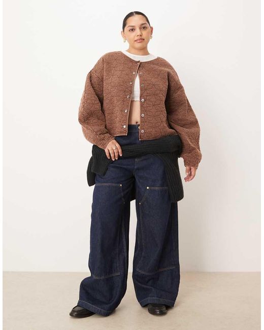 ASOS Brown Asos Design Curve Quilted Jacket