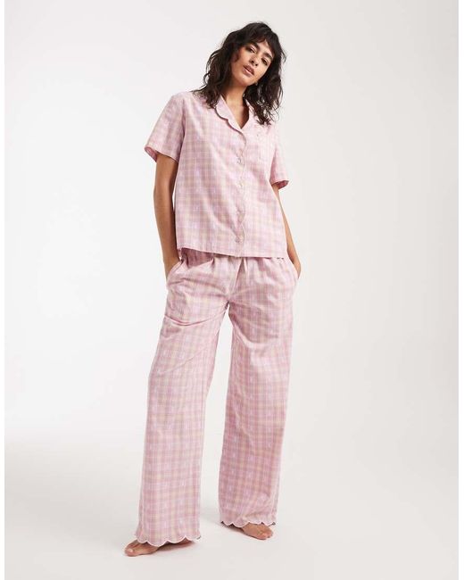 Daisy Street Pink Short Sleeve Pyjama Set