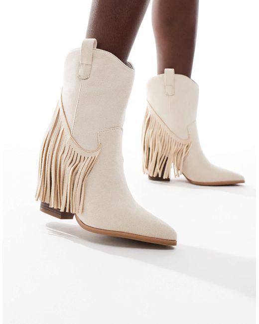 SEQWL Natural Ranch Tassel Western Boot