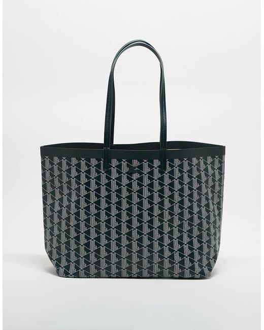 Borsa Shopping Con Stampa di Lacoste in Black