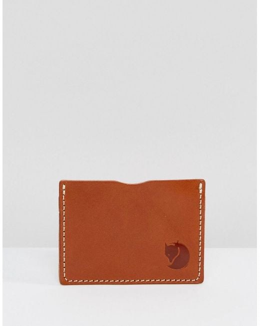 Fjallraven Brown Ovik Leather Card Holder for men