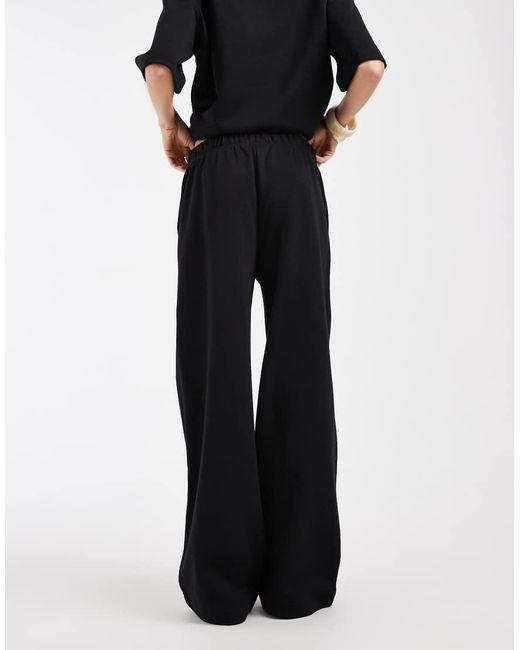 Vero Moda Black Tie Waist Wide Leg joggers Co-ord