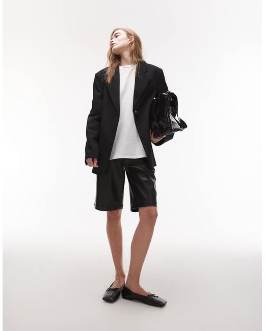 TOPSHOP Black Oversized Chuck On Blazer