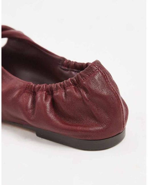Dolce Vita Red Cornel Ballet Flats With Gold Detail