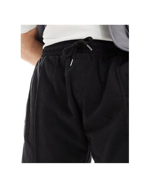 River Island Black Pintuck Jersey Shorts for men