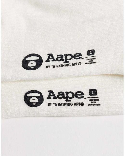 Aape By A Bathing Ape White Aape By A Bathing Ape Logo Socks