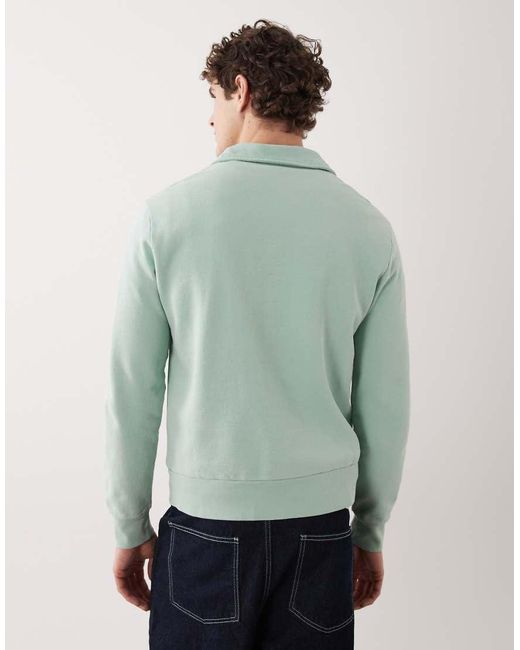 Polo Ralph Lauren Green Icon Logo Cotton Knit Half Zip Jumper for men