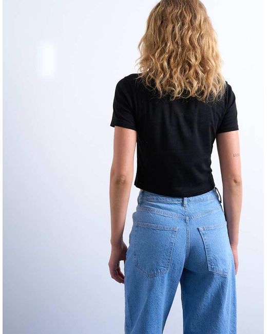 TOPSHOP Blue Shrunken Everyday Tee