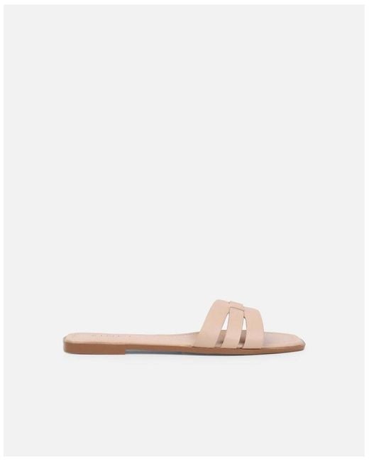 SIMMI Natural Jorja Slip On Flat Sandals