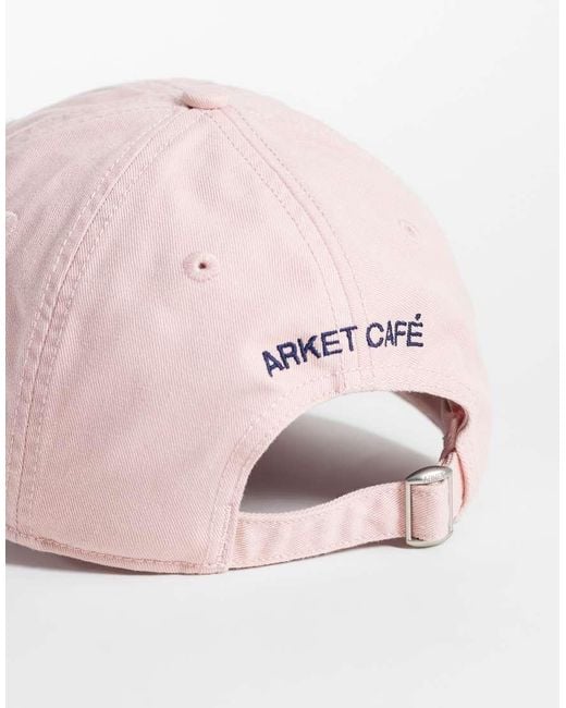 ARKET Pink Cafe Cap With Eye Embroidery