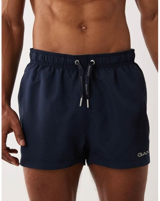 Gant Blue Quick Dry Logo Swim Shorts for men