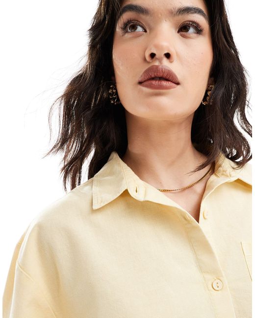 ASOS Natural Cropped Shirt With Line