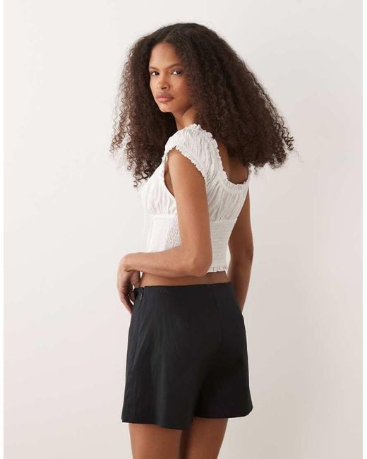 Mango Gray Linen Mix Mini Skort