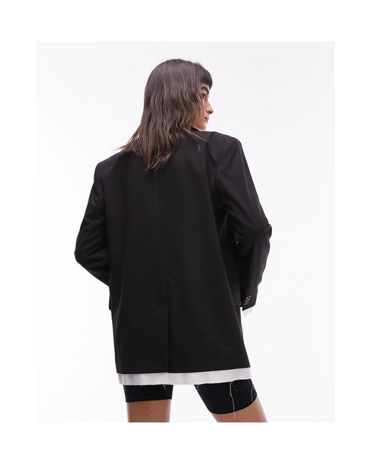 TOPSHOP Black – dekonstruierter oversize-blazer