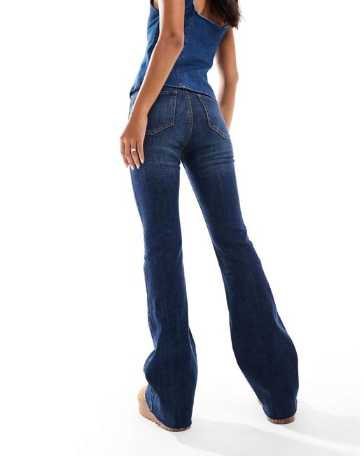 Pantalon évasé à ourlet fendu - foncé Stradivarius en coloris Blue