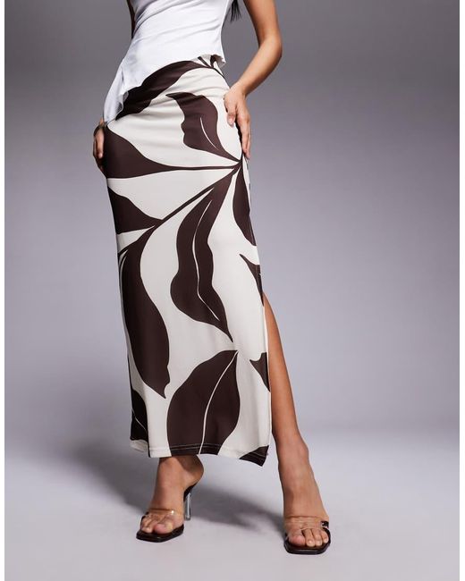 Forever New Gray Mesh Slit Side Maxi Skirt Co-Ord