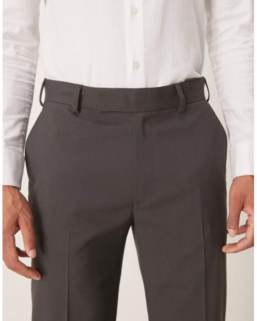 ASOS Gray Smart Straight Leg Pants for men