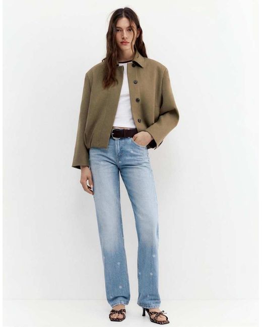 Pull&Bear Brown Tailored Fit Balloon Silhouette Jacket