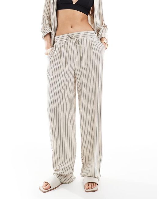 Vero Moda White Mix And Match Linen Touch Wide Leg Trouser Co-ord