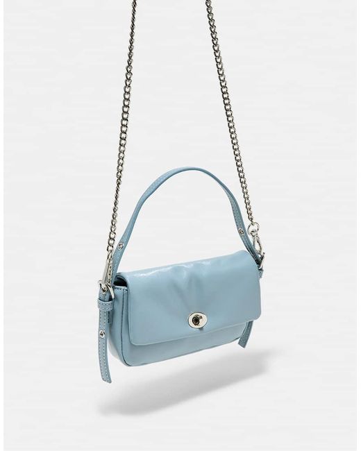 Stradivarius Blue Mini Crinkled Effect Shoulder Bag