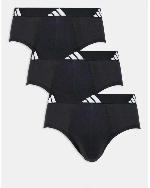 Adidas Set Van 3 Pack Active Flex Slips in het Black voor heren