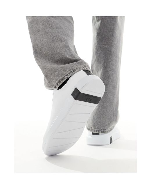 Armani Exchange – sneaker aus leder in Gray für Herren