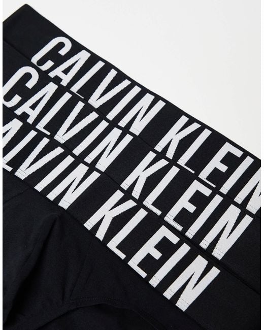 Calvin Klein – intense power – 3er-pack elastische baumwoll-unterhosen in Black für Herren