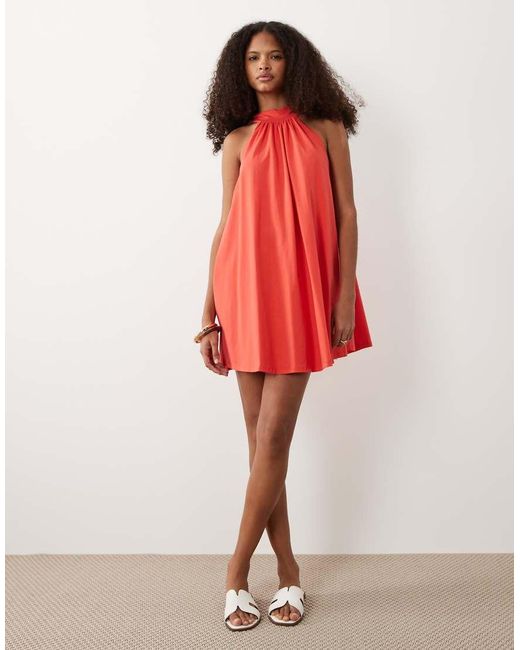 ASOS Red Tie Back Detail Mini Dress