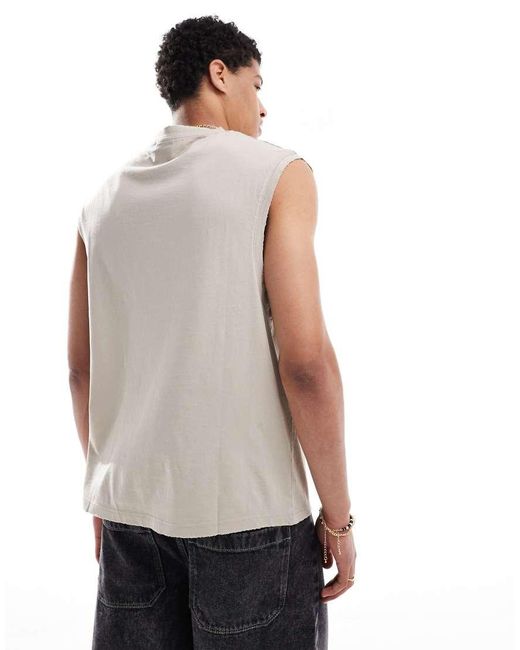 Canotta Color Sabbia di Pull&Bear in White da Uomo
