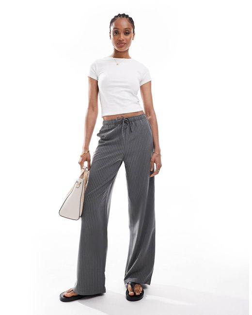 Stradivarius White Tall Pull On Trouser