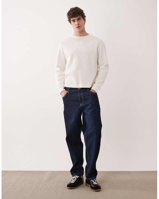 ARKET White Waffle Long Sleeve T-shirt for men