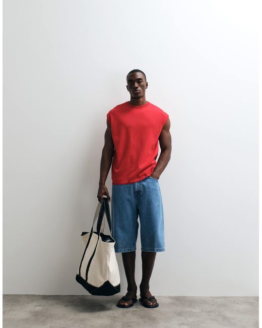 ASOS – oversize-strickpullunder in Red für Herren