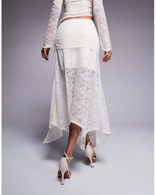 Forever New Purple Asymmetric Lace Maxi Skirt Co-Ord