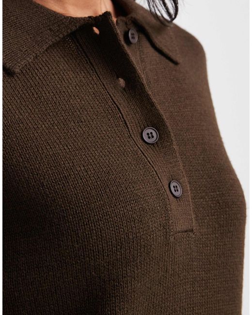 ASOS Brown – polohemd aus strick