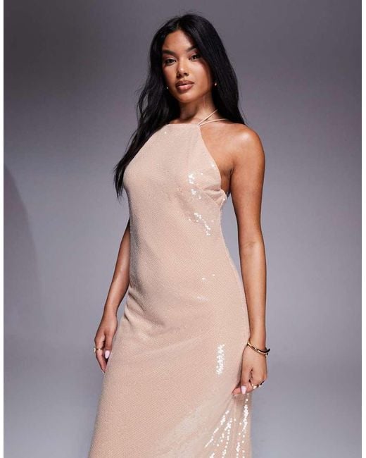 Mango Gray Racer Sequin Midaxi Dress