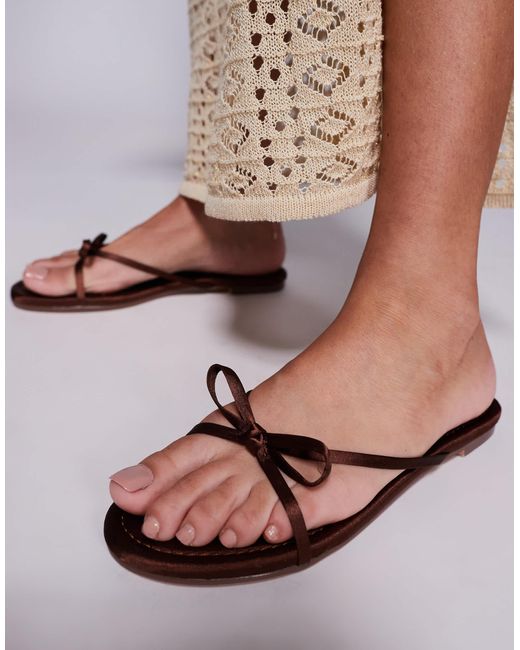 SIMMI Brown Simmi london wide fit – char – flache sandalen