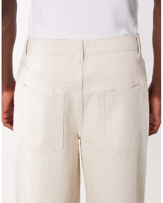 ASOS Multicolor Textured Bermunda Denim Jorts for men