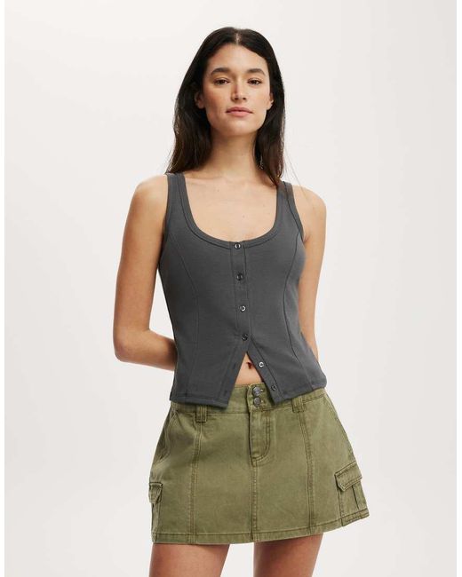 Cotton On Green Button Through Tank