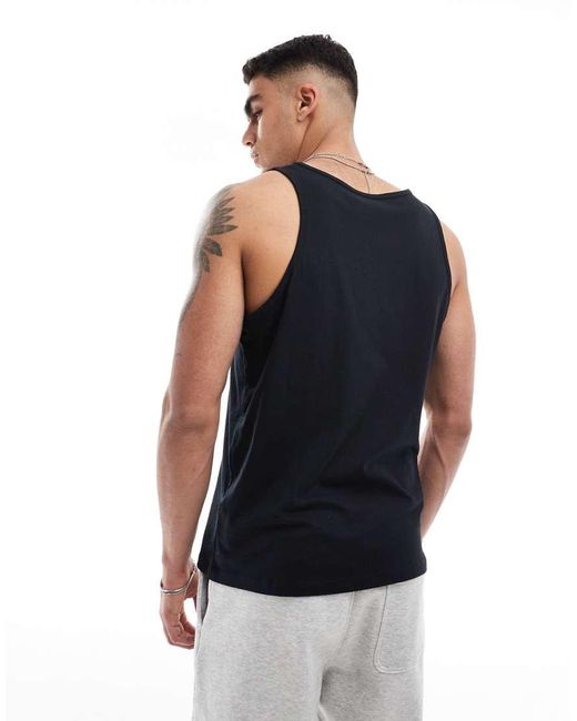 ASOS Black Regular Fit Singlet for men