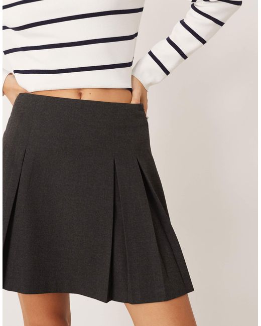 Mango Natural Pleated Mini Skirt