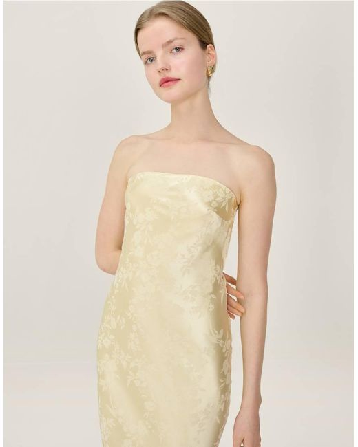 OMNES Natural Dresses Amdra Strapless Floral Maxi Dress