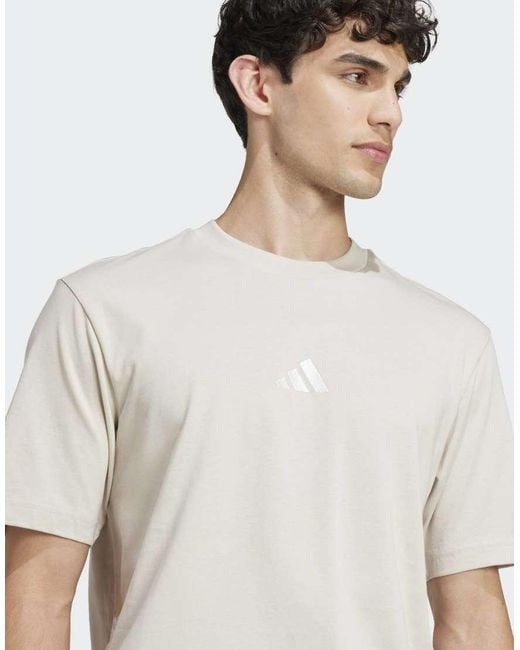 Adidas Originals White Essentials Small Logo Single Jersey Tee for men