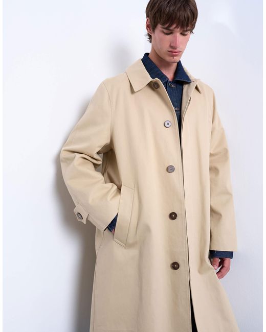 Topman – mantel aus baumwoll-canvas in White für Herren