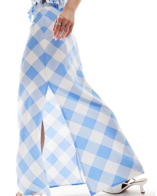 emory park Blue Slip Midi Skirt