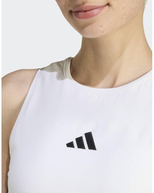 Adidas Originals White Essentials 3-Stripes Padded Tank