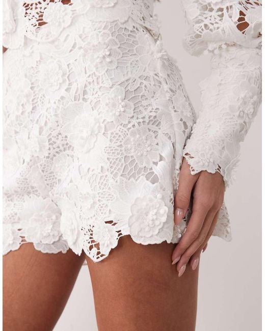 Bardot White Amyra High Waisted Shorts